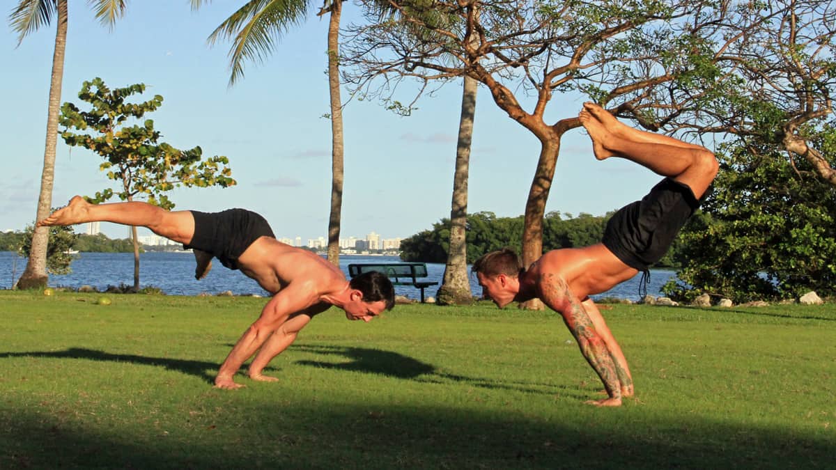 mike fitch and ryan hurst practice animal flow in miami