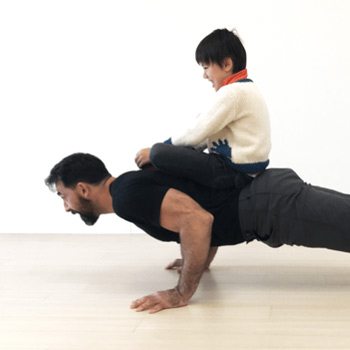 Push-up with child on your back