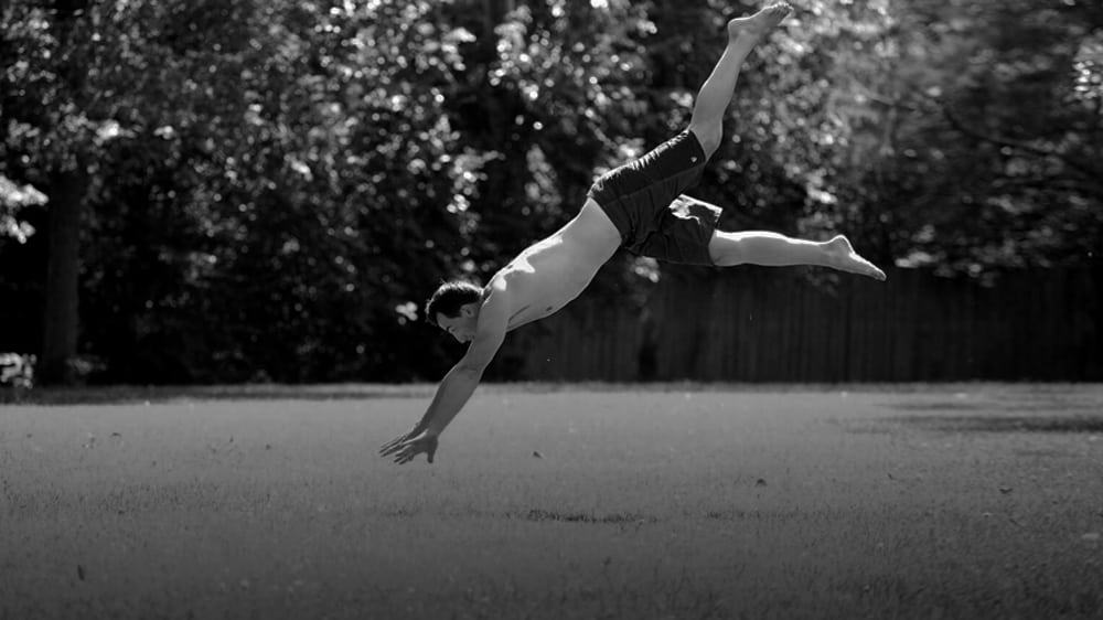 Ryan doing a jump roll tumble