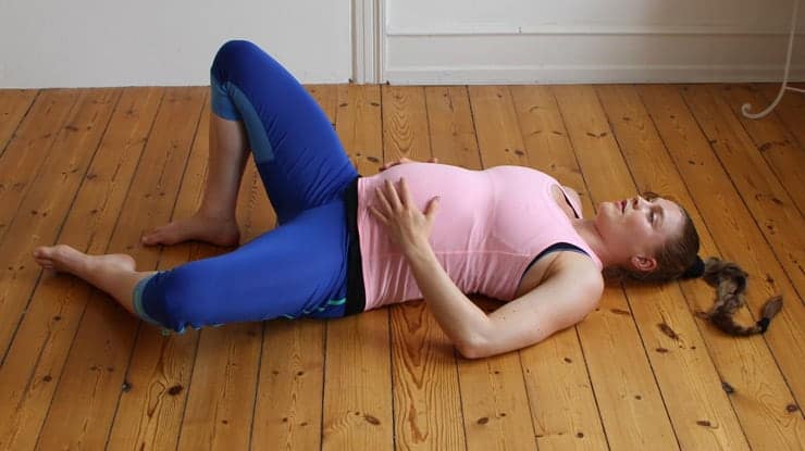 Training During and After Pregnancy: Maintaining Strength and Mobility 6 Edith doing breathing exercises