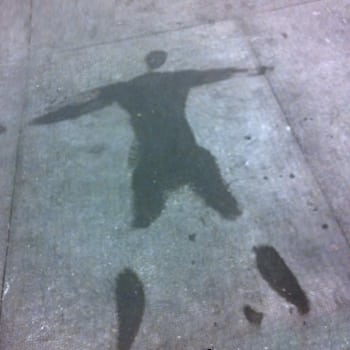 sweat angel left on the sidewalk