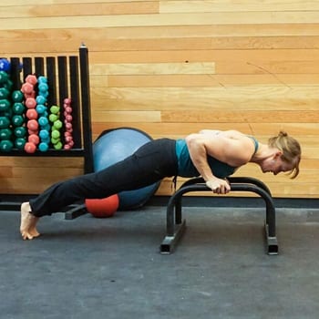 Complete Parallettes Workout Routine: Build Full Body Strength and Control 3 Sidney doing a push up on parallettes