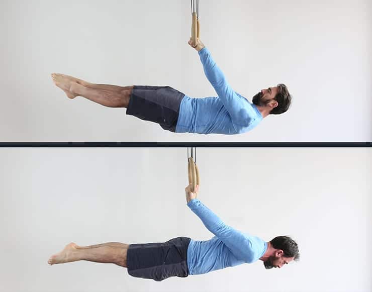 Front and back levers on rings