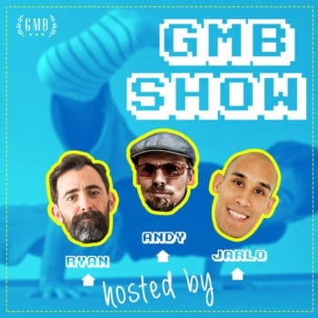 GMB Podcast Banner - three dudes' heads floating on a blue background