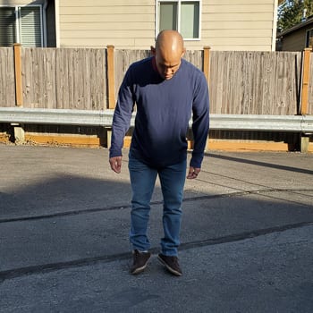 walking on sides of feet 