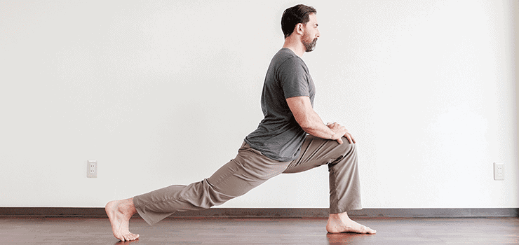 tight psoas lunge position
