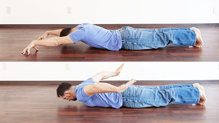Back Strength at Home: Getting Strong When You Can't Do Pull-Ups 3 back strength - prone swimmer