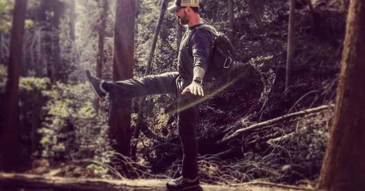Minimalist Shoes For Rough Terrain Walking in hiking shoes in the forest
