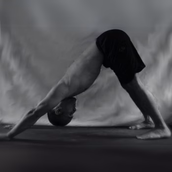 GMB vs Yoga: Comparing Practice, Process, and Purpose 4 man performing a downward facing dog pose in yoga