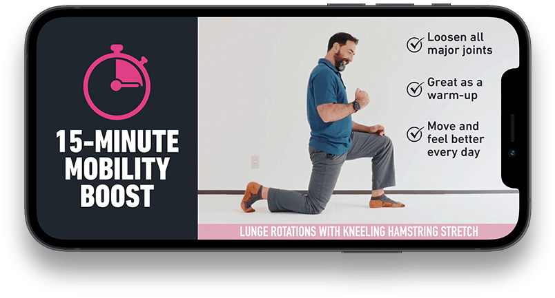 Mobility Boost Offer 1 An iPhone showing the 15-Minute Mobility Boost