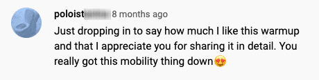 Mobility Boost Offer 7 Testimonial for the GMB 15-Minute Mobility Boost