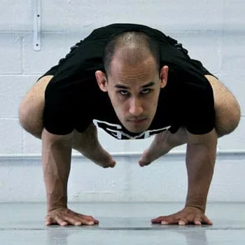 jarlo does the yoga crow pose