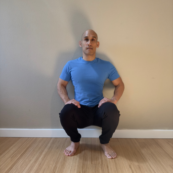 Wall squat exercise to improve squatting