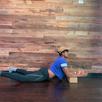 Cobra pose stretch for rib expansion