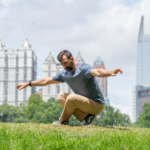 Colt squat leg exercise on grassy field