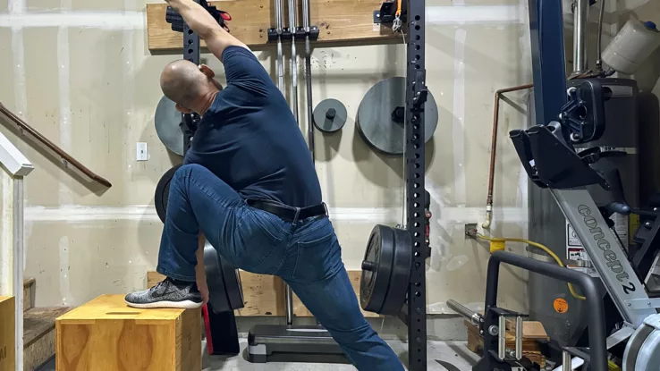 Jarlo proving you can have beefy legs and also stretch in jeans.