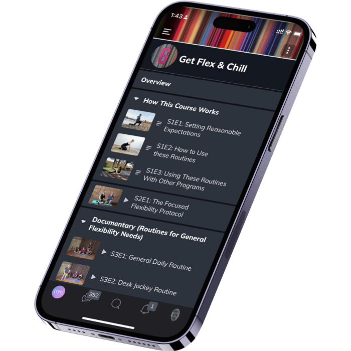 Get Flex and Chill Course displayed on an iPhone